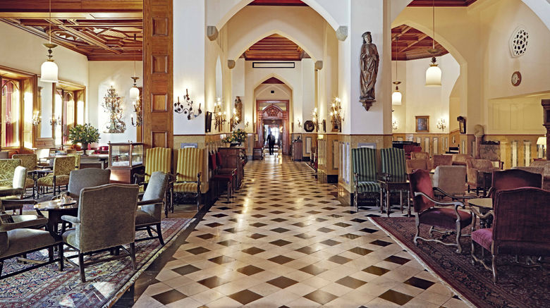 <b>Badrutt's Palace Hotel Lobby</b>. Images powered by <a href=https://www.travelagewest.com/Hotels/St-Moritz-Switzerland/