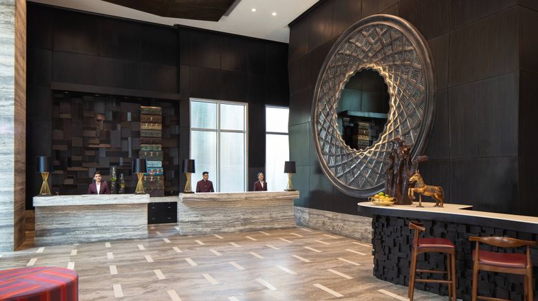 <b>Renaissance Bengaluru Race Course Hotel Lobby</b>. Images powered by <a href=https://www.travelagewest.com/Hotels/Bengaluru-India/