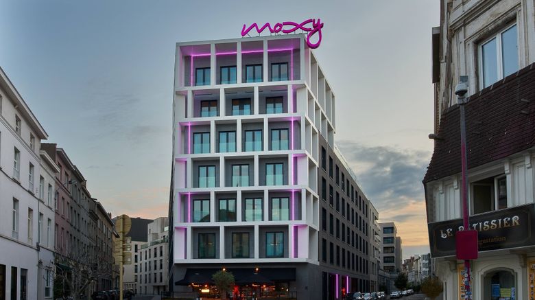 Moxy Brussels City Center Exterior. Images powered by <a href="https://www.leonardoworldwide.com" target="_blank" rel="noopener">Leonardo</a>.