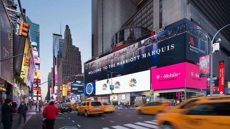 New York Marriott Marquis Exterior. Images powered by <a href="https://www.leonardoworldwide.com" target="_blank" rel="noopener">Leonardo</a>.