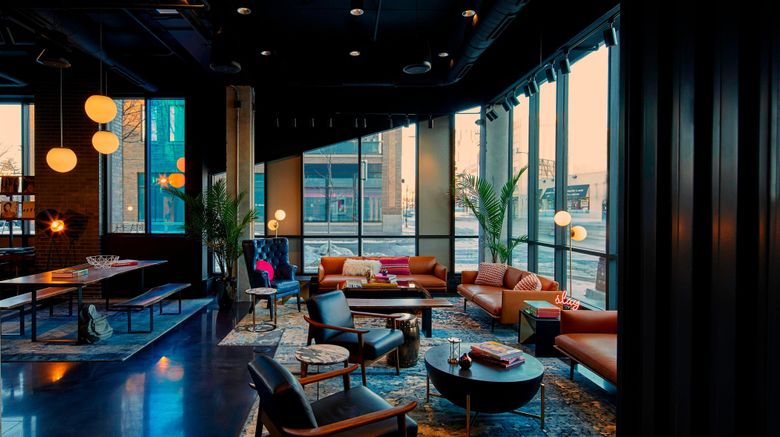 <b>Moxy Minneapolis Uptown Lobby</b>. Images powered by <a href="https://www.leonardoworldwide.com/" title="Leonardo Worldwide" target="_blank">Leonardo</a>.
