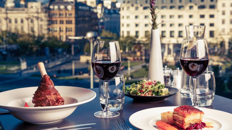 <b>Mercure Manchester Piccadilly Hotel Restaurant</b>. Images powered by <a href="https://leonardo.com/" title="Leonardo Worldwide" target="_blank">Leonardo</a>.