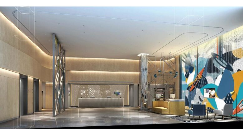<b>Holiday Inn Express Textile City Lobby</b>. Images powered by <a href="https://www.leonardoworldwide.com/" title="Leonardo Worldwide" target="_blank">Leonardo</a>.