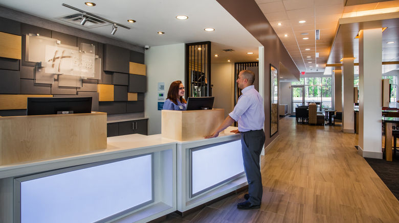 <b>Holiday Inn Express & Suites Queensbury Lobby</b>. Images powered by <a href="https://leonardo.com/" title="Leonardo Worldwide" target="_blank">Leonardo</a>.