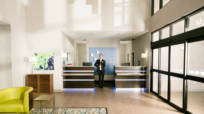 <b>Holiday Inn Express Downtown Bricktown Lobby</b>. Images powered by <a href="https://www.leonardoworldwide.com/" title="Leonardo Worldwide" target="_blank">Leonardo</a>.