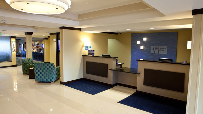 <b>Holiday Inn Express Dimondale Lobby</b>. Images powered by <a href="https://www.leonardoworldwide.com/" title="Leonardo Worldwide" target="_blank">Leonardo</a>.