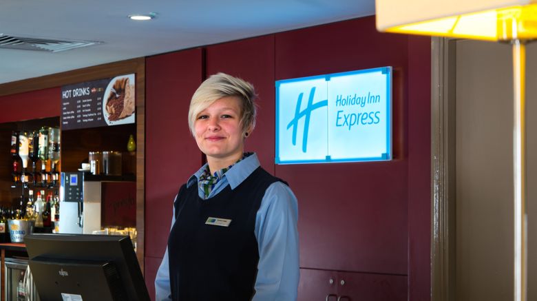 <b>Holiday Inn Express Salford Quays Lobby</b>. Images powered by <a href="https://www.leonardoworldwide.com/" title="Leonardo Worldwide" target="_blank">Leonardo</a>.