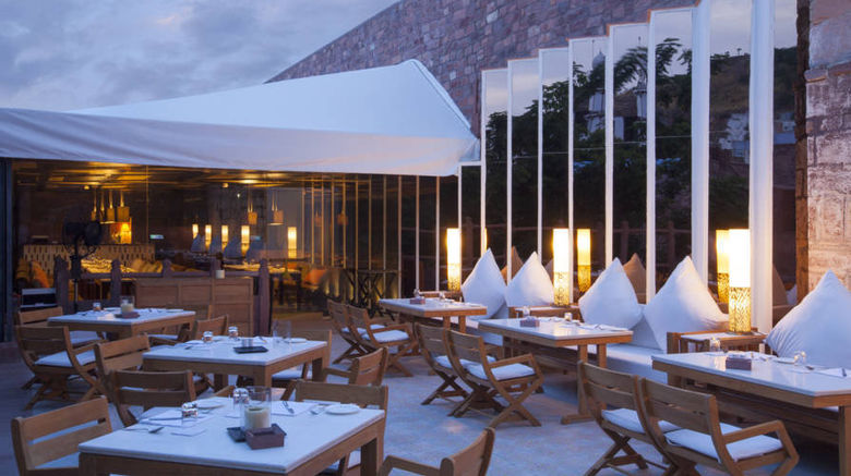 <b>Hotel RAAS Jodhpur Restaurant</b>. Images powered by <a href="https://www.leonardoworldwide.com/" title="Leonardo Worldwide" target="_blank">Leonardo</a>.