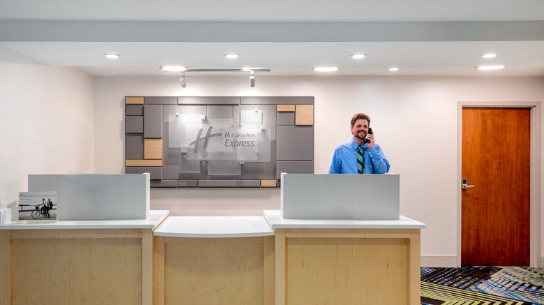 <b>Holiday Inn Express Lobby</b>. Images powered by <a href="https://www.leonardoworldwide.com/" title="Leonardo Worldwide" target="_blank">Leonardo</a>.
