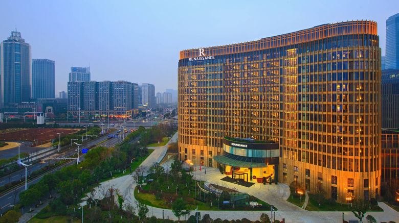 Renaissance Nanjing Olympic Centre Hotel Exterior. Images powered by <a href="https://www.leonardoworldwide.com" target="_blank" rel="noopener">Leonardo</a>.