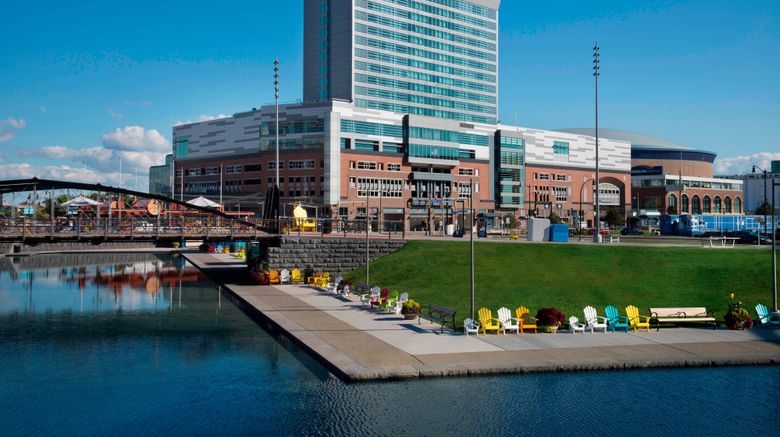 <b>Buffalo Marriott at LECOM HARBORCENTER Exterior</b>. Images powered by <a href="https://leonardo.com/" title="Leonardo Worldwide" target="_blank">Leonardo</a>.