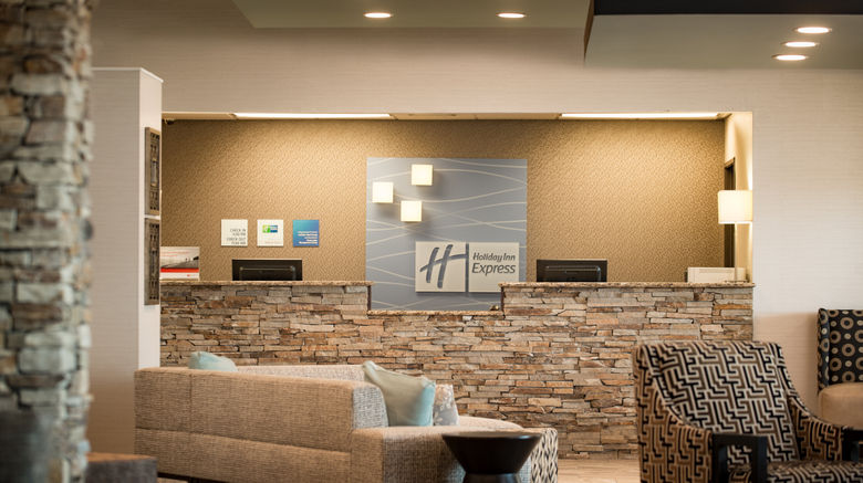 <b>Holiday Inn Express Le Claire Riverfront Lobby</b>. Images powered by <a href="https://www.leonardoworldwide.com/" title="Leonardo Worldwide" target="_blank">Leonardo</a>.