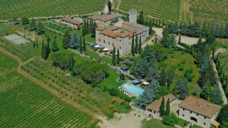 <b>Castello di Spaltenna Exterior</b>. Images powered by <a href=https://www.travelagewest.com/Hotels/Gaiole-in-Chianti-Italy/