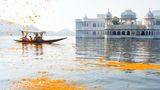 <b>Taj Lake Palace Hotel Exterior</b>. Images powered by <a href=https://www.travelagewest.com/Hotels/Udaipur-India/