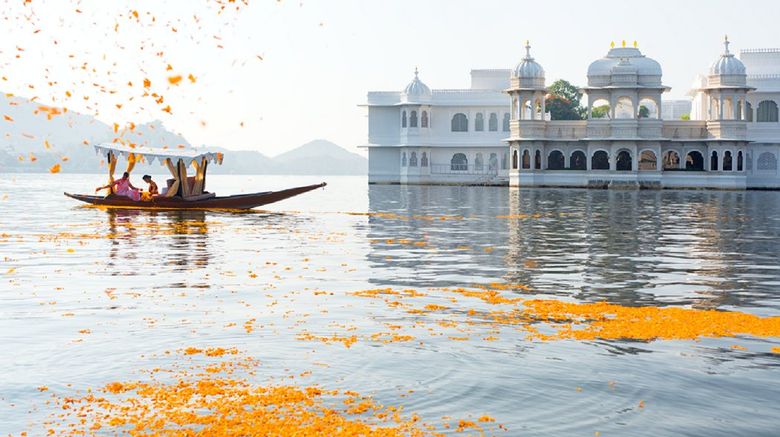 <b>Taj Lake Palace Hotel Exterior</b>. Images powered by <a href=https://www.travelagewest.com/Hotels/Udaipur-India/