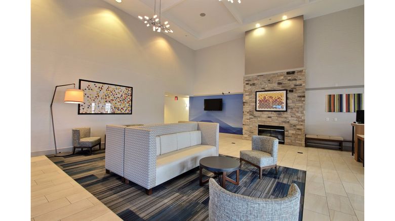 <b>Holiday Inn Express & Suites Airport Lobby</b>. Images powered by <a href="https://www.leonardoworldwide.com/" title="Leonardo Worldwide" target="_blank">Leonardo</a>.