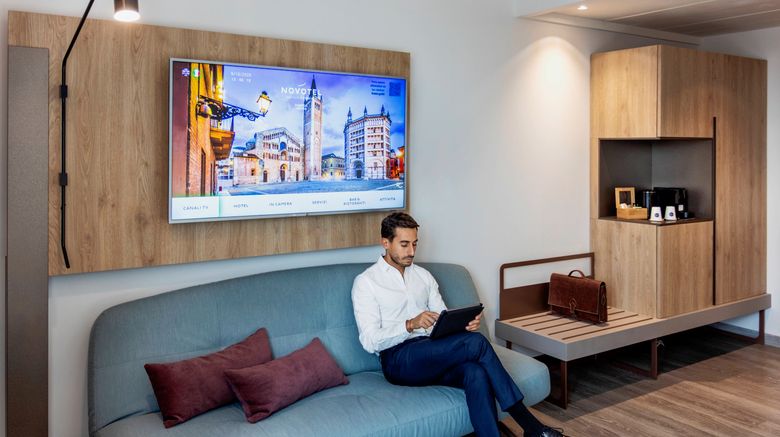 <b>Novotel Parma Centro Room</b>. Images powered by <a href="https://leonardo.com/" title="Leonardo Worldwide" target="_blank">Leonardo</a>.