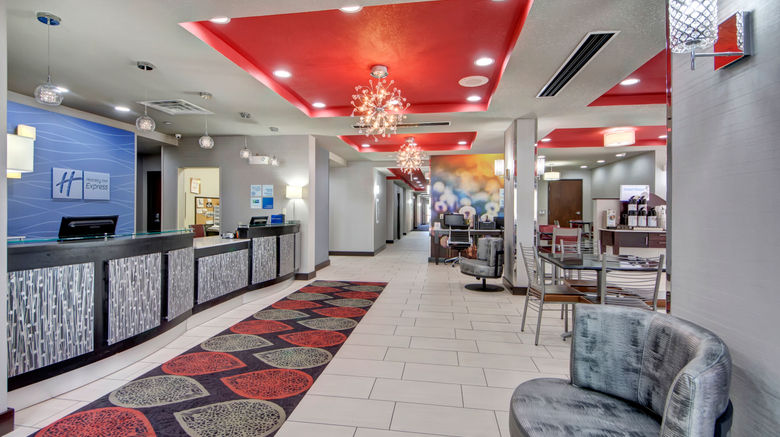<b>Holiday Inn Express & Suites OKC North Lobby</b>. Images powered by <a href="https://www.leonardoworldwide.com/" title="Leonardo Worldwide" target="_blank">Leonardo</a>.