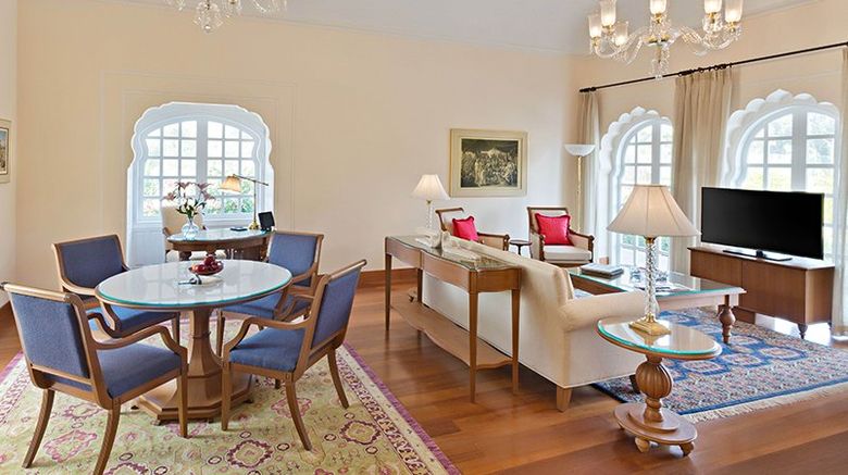 <b>The Oberoi Sukhvilas Resort & Spa Room</b>. Images powered by <a href="https://www.leonardoworldwide.com/" title="Leonardo Worldwide" target="_blank">Leonardo</a>.
