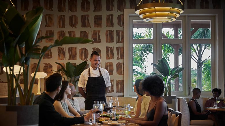 <b>Four Seasons Resort Nevis Restaurant</b>. Images powered by <a href="https://leonardo.com/" title="Leonardo Worldwide" target="_blank">Leonardo</a>.
