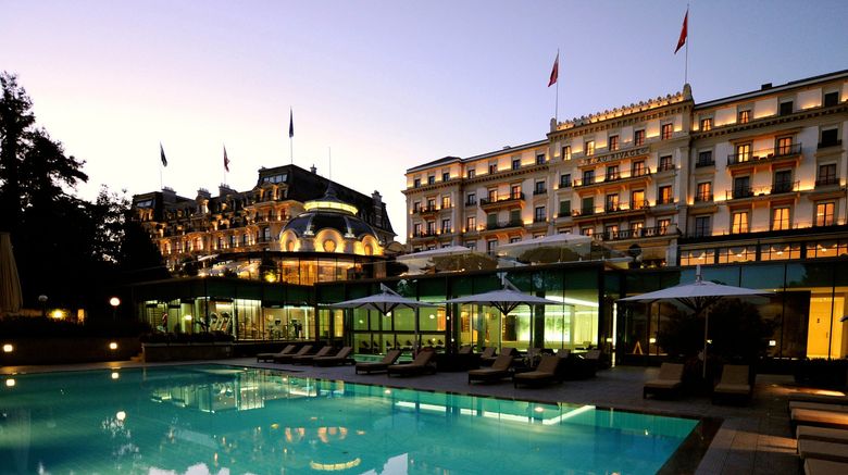 Beau-Rivage Palace Exterior. Images powered by <a href=https://www.travelweekly.com/Hotels/Lausanne-Switzerland/