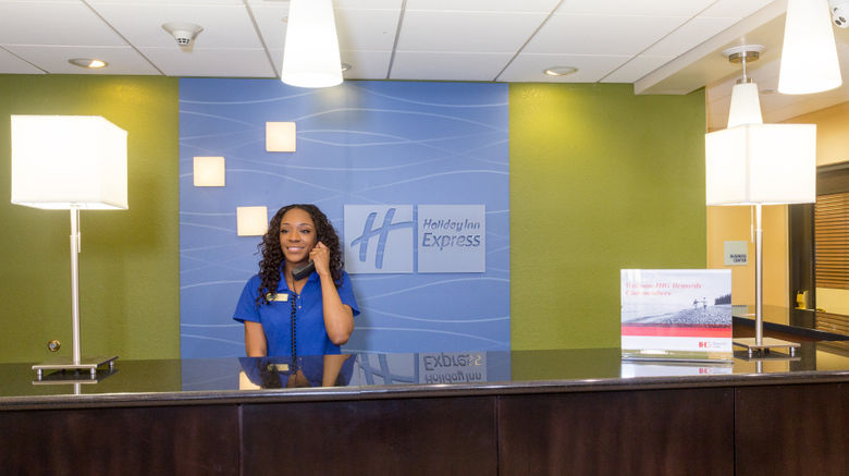 <b>Holiday Inn Express & Suites Airport Lobby</b>. Images powered by <a href="https://www.leonardoworldwide.com/" title="Leonardo Worldwide" target="_blank">Leonardo</a>.