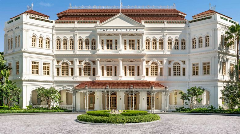 Raffles Hotel Singapore Exterior. Images powered by <a href=https://www.travelweekly.com/Hotels/Singapore-Singapore/