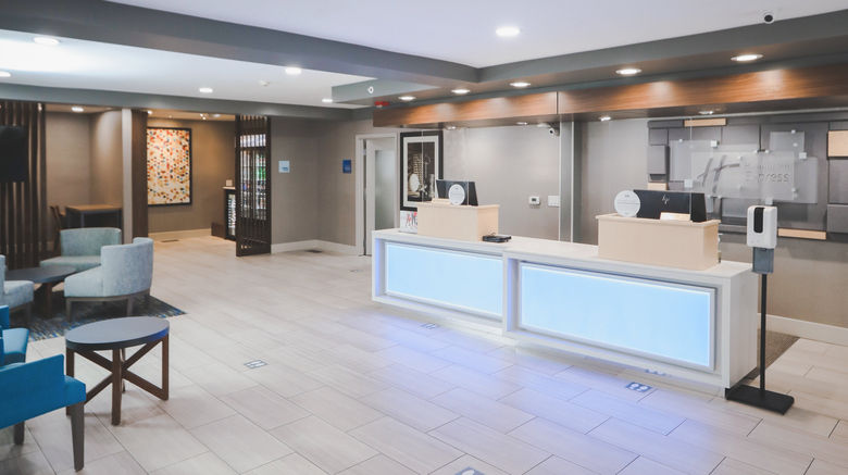 <b>Holiday Inn Express Lobby</b>. Images powered by <a href="https://www.leonardoworldwide.com/" title="Leonardo Worldwide" target="_blank">Leonardo</a>.