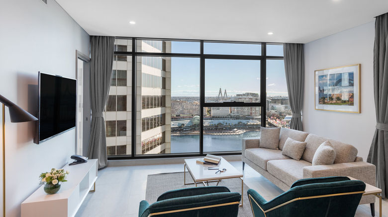 <b>Meriton Suites Sussex Street, Sydney Suite</b>. Images powered by <a href="https://www.leonardoworldwide.com/" title="Leonardo Worldwide" target="_blank">Leonardo</a>.