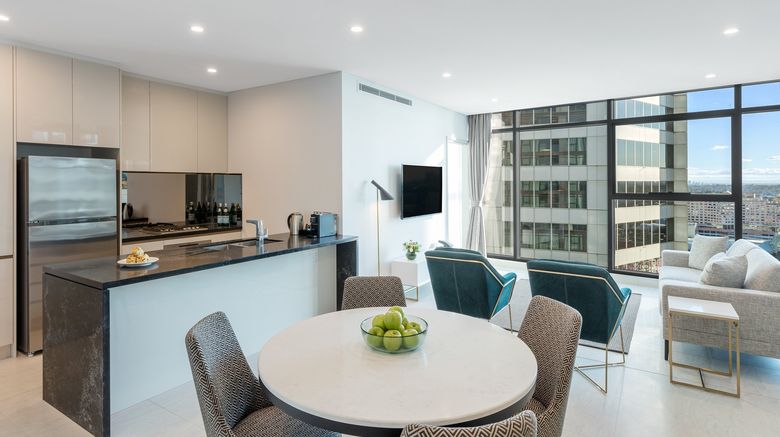 <b>Meriton Suites Sussex Street, Sydney Suite</b>. Images powered by <a href="https://www.leonardoworldwide.com/" title="Leonardo Worldwide" target="_blank">Leonardo</a>.