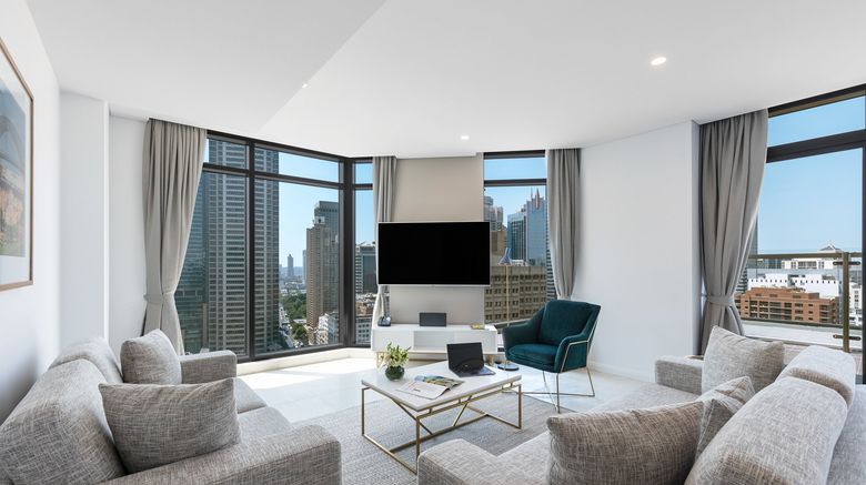 <b>Meriton Suites Sussex Street, Sydney Suite</b>. Images powered by <a href="https://www.leonardoworldwide.com/" title="Leonardo Worldwide" target="_blank">Leonardo</a>.