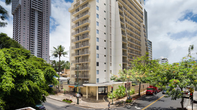 Ohia Waikiki Studio Suites Exterior. Images powered by <a href="https://www.leonardoworldwide.com" target="_blank" rel="noopener">Leonardo</a>.