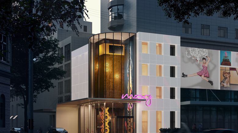 Moxy Xian Beilin Exterior. Images powered by <a href="https://www.leonardoworldwide.com" target="_blank" rel="noopener">Leonardo</a>.