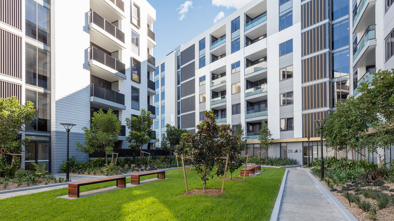 <b>Meriton Suites Sydney Airport Exterior</b>. Images powered by <a href="https://www.leonardoworldwide.com/" title="Leonardo Worldwide" target="_blank">Leonardo</a>.