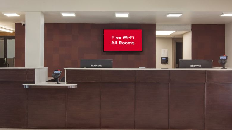 <b>Red Roof PLUS+ & Suites Erie Lobby</b>. Images powered by <a href="https://www.leonardoworldwide.com/" title="Leonardo Worldwide" target="_blank">Leonardo</a>.