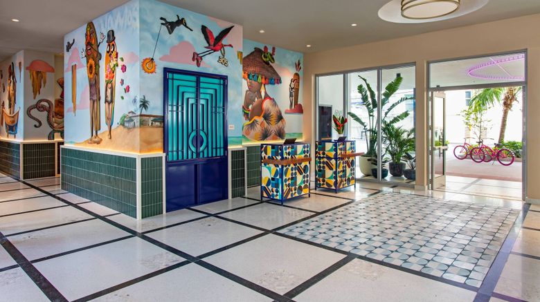 <b>Moxy Miami South Beach Lobby</b>. Images powered by <a href="https://www.leonardoworldwide.com/" title="Leonardo Worldwide" target="_blank">Leonardo</a>.