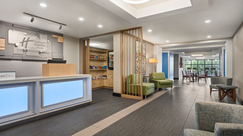<b>Holiday Inn Express & Suites Lobby</b>. Images powered by <a href="https://www.leonardoworldwide.com/" title="Leonardo Worldwide" target="_blank">Leonardo</a>.