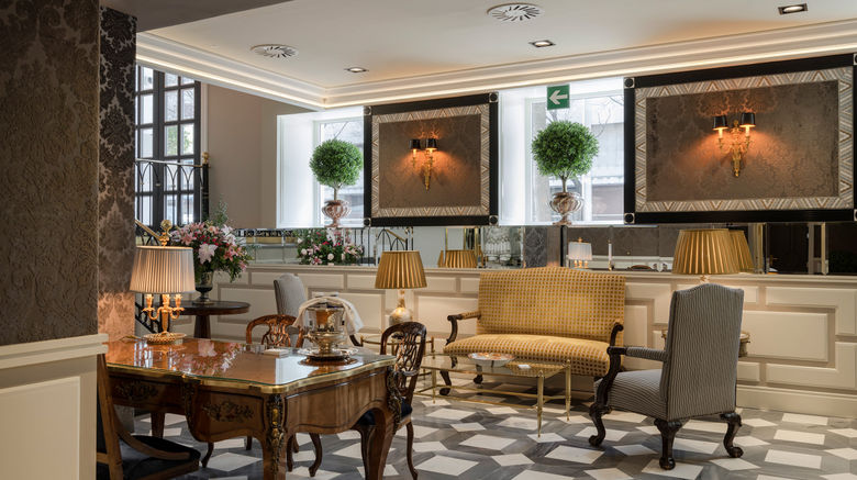 <b>Heritage Madrid Hotel Lobby</b>. Images powered by <a href="https://www.leonardoworldwide.com/" title="Leonardo Worldwide" target="_blank">Leonardo</a>.