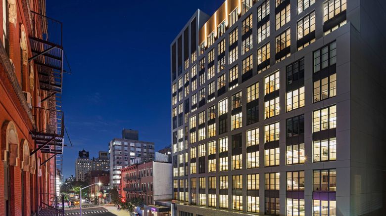 Moxy NYC East Village Exterior. Images powered by <a href="https://www.leonardoworldwide.com" target="_blank" rel="noopener">Leonardo</a>.