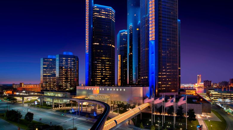 <b>Detroit Marriott at the Renaissance Ctr Exterior</b>. Images powered by <a href="https://www.leonardoworldwide.com/" title="Leonardo Worldwide" target="_blank">Leonardo</a>.