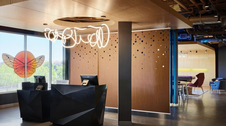 <b>Aloft Leawood-Overland Park Lobby</b>. Images powered by <a href="https://www.leonardoworldwide.com/" title="Leonardo Worldwide" target="_blank">Leonardo</a>.