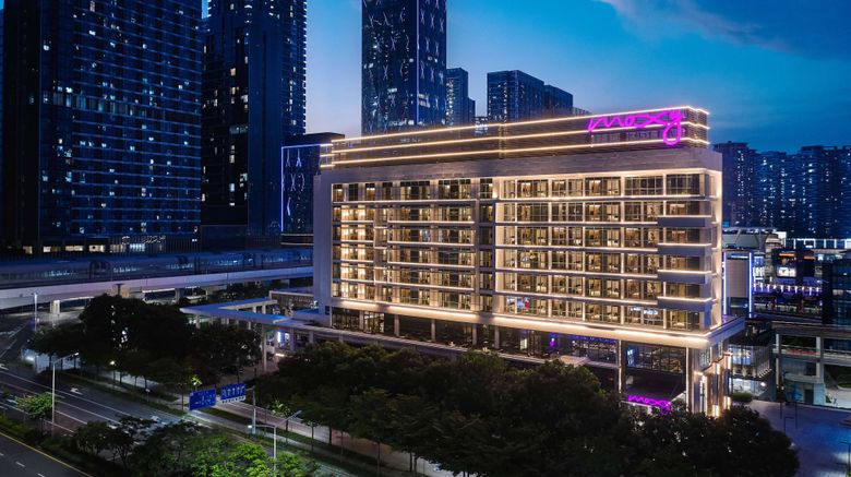 Moxy Shenzhen North Station Exterior. Images powered by <a href="https://www.leonardoworldwide.com" target="_blank" rel="noopener">Leonardo</a>.