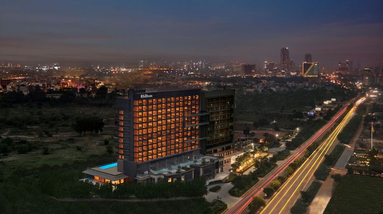 <b>Hilton Gurugram Baani City Centre Exterior</b>. Images powered by <a href="https://www.leonardoworldwide.com/" title="Leonardo Worldwide" target="_blank">Leonardo</a>.