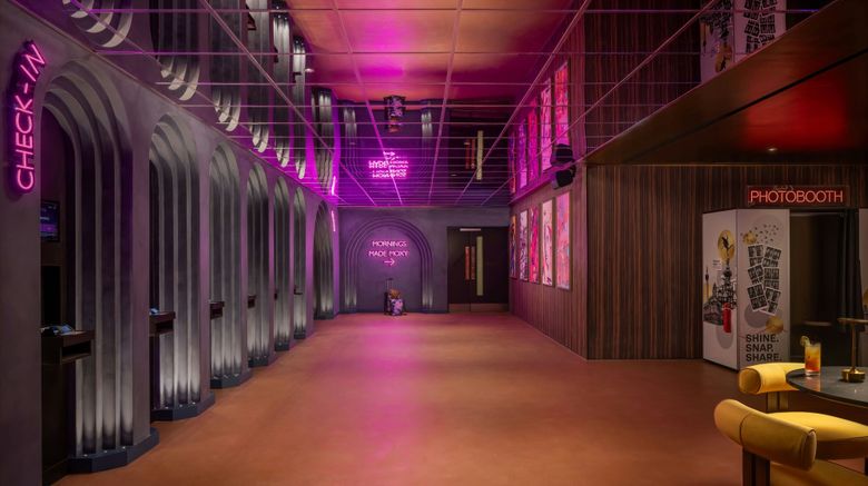 <b>Moxy London Piccadilly Circus Lobby</b>. Images powered by <a href="https://www.leonardoworldwide.com/" title="Leonardo Worldwide" target="_blank">Leonardo</a>.