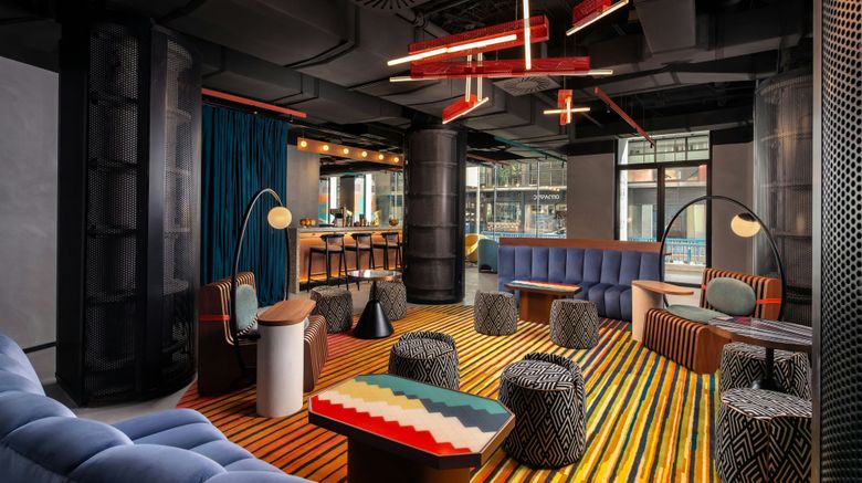 <b>Aloft Madrid Gran Via Lobby</b>. Images powered by <a href="https://www.leonardoworldwide.com/" title="Leonardo Worldwide" target="_blank">Leonardo</a>.