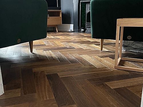 Double Smoked Lacquered Oak 14mm X 90mm Herringbone
