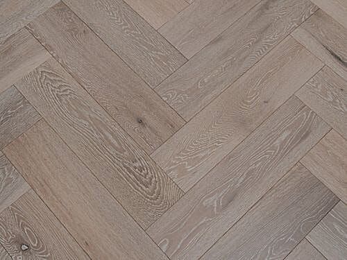 Brushed White Oak Herringbone Click 14mm