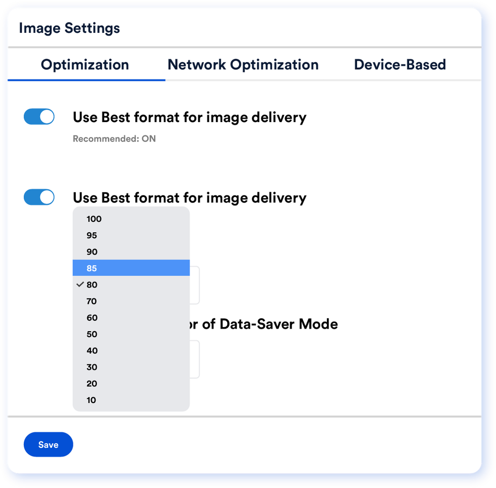 Image quality controls in ImageKit