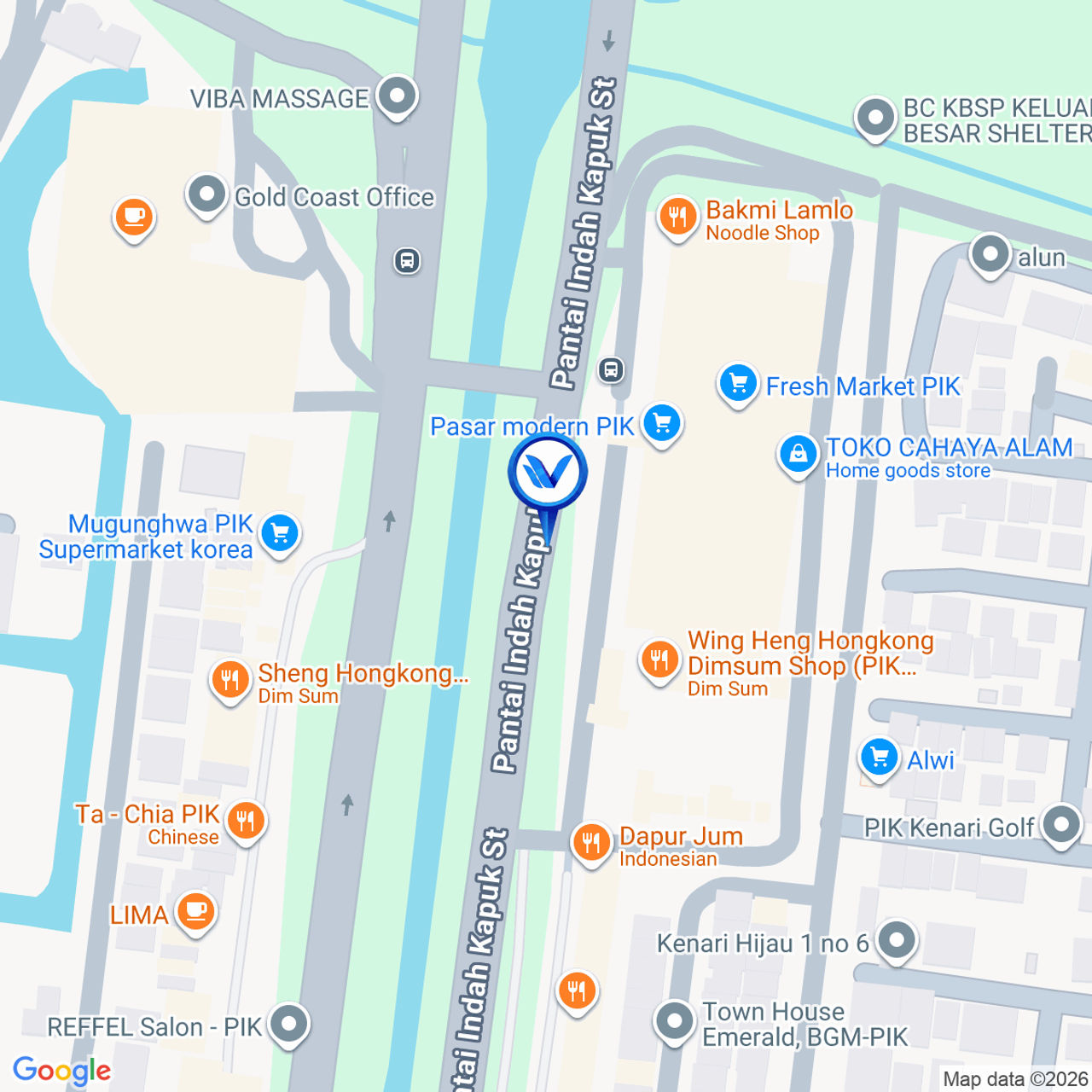 Peta Lokasi Jl. Pantai Indah Kapuk, Jakarta Utara