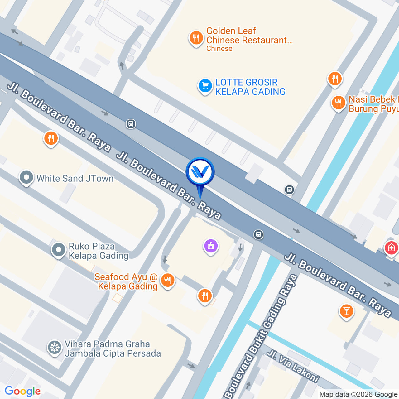 Peta Lokasi Jl. Boulevard Barat Raya (Depan Gading Marina Inkopal), Jakarta Utara